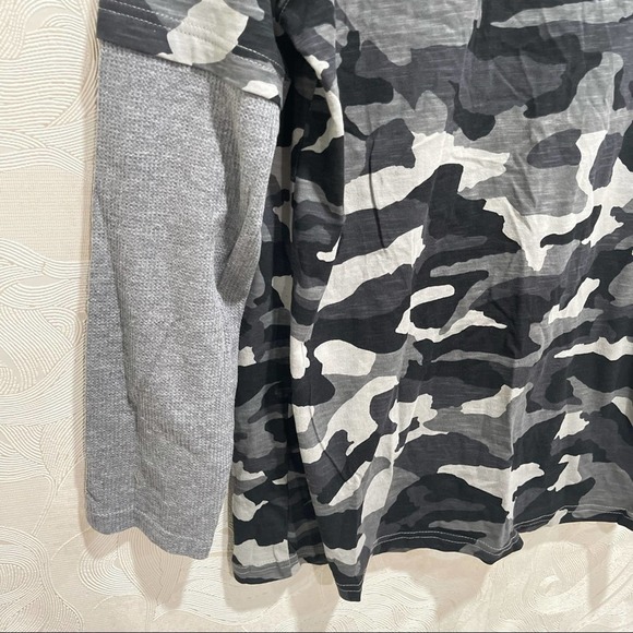 NEW BOYS 100% COTTON GRAY CAMOUFLAGE LONG SLEEVE SHIRT - Picture 3 of 10